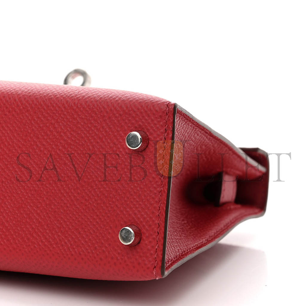 HERMÈS MINI KELLY II EPSOM ROUGE PIMENT (19*12*5.5cm)